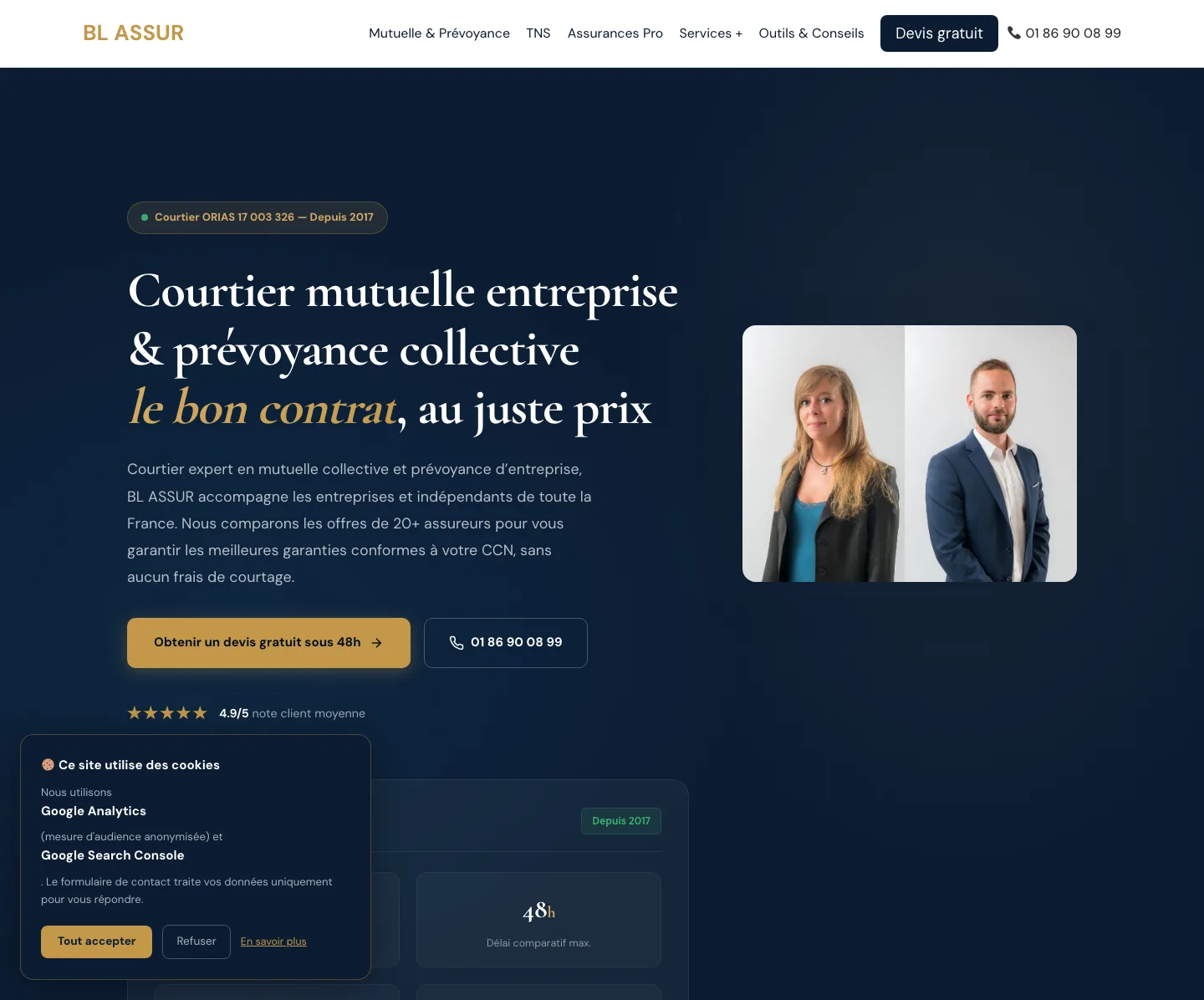 Aperçu du site BL Assur