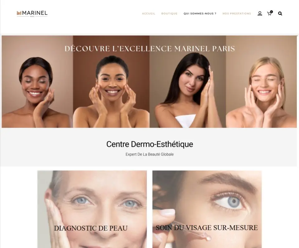 Capture d'écran du site Marinel