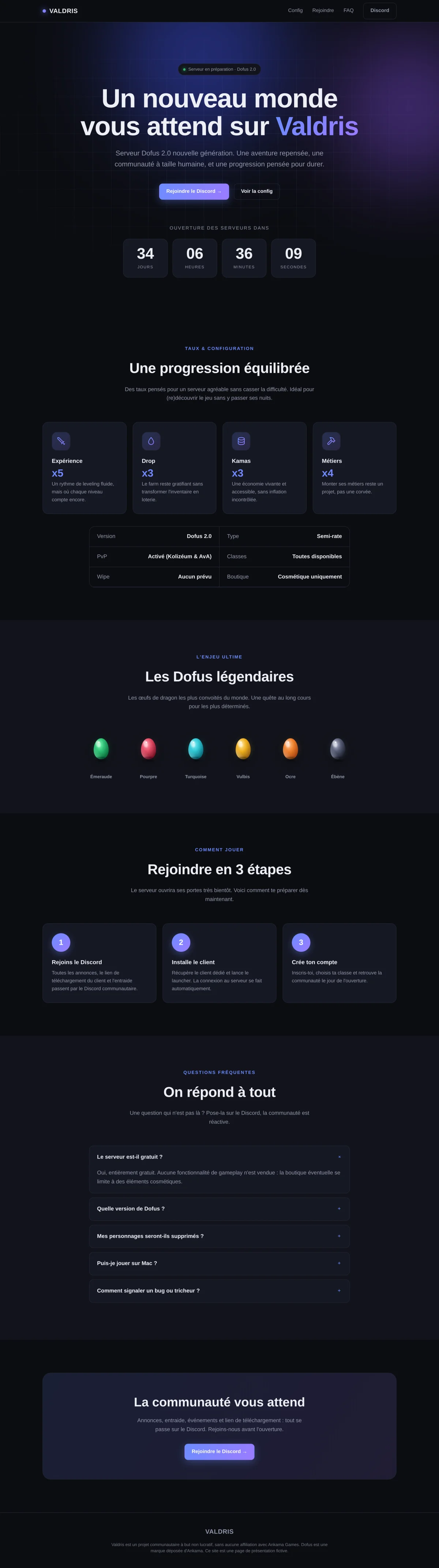 Aperçu du site Valdris