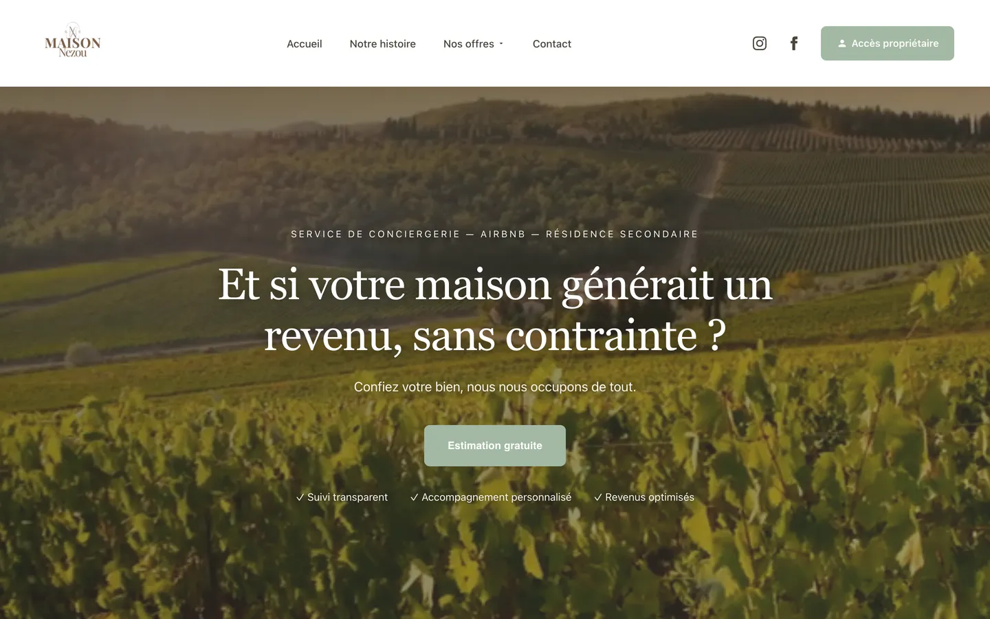 Aperçu du site Maison Nezou